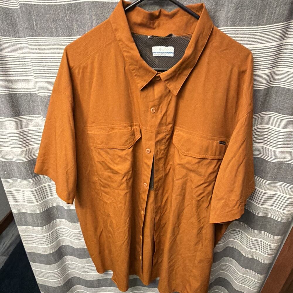 Columbia Silver Ridge Lite AM1567 Men’s XXL Orange Short Sleeve Hiking Shirt